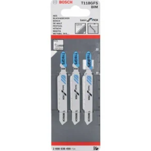 Bosch Jigsaw Blades T 118 GFS Basic for INOX 3 Pack 2608636498