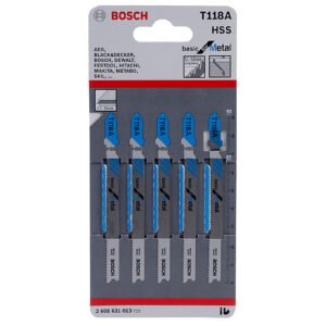 Bosch 2608631013 T118A Jigsaw blades T-Shank Per 5 Metal