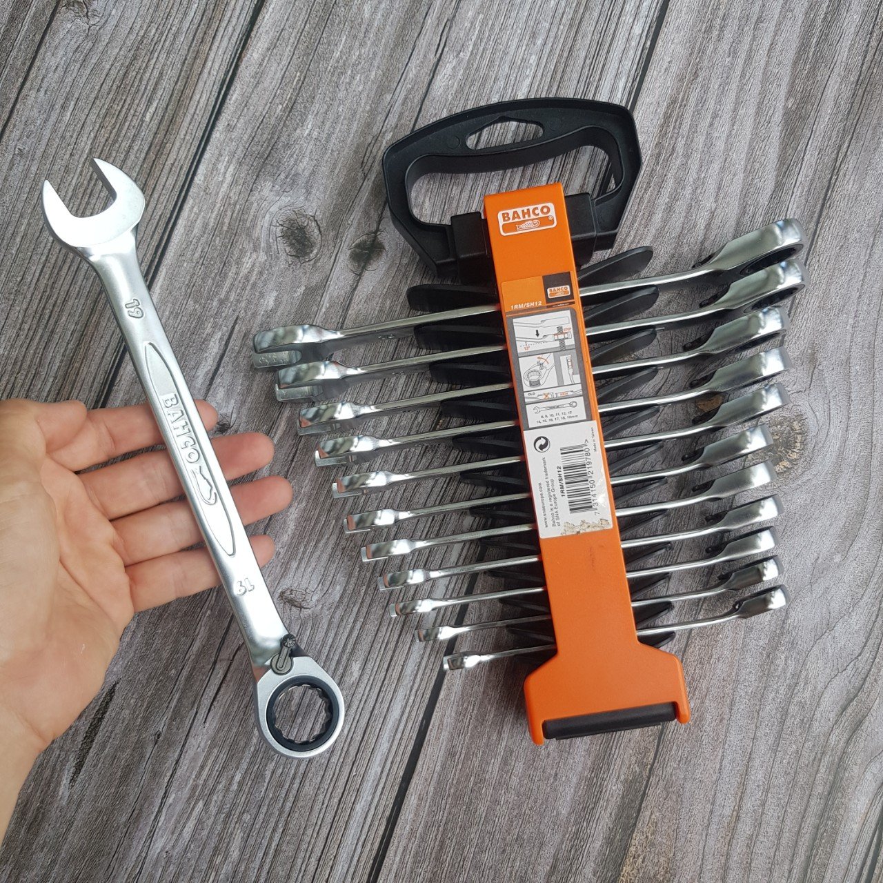 BAHCO 1RM/SH12 Metric Combination Ratcheting Wrench Set-12 Pcs - Image 4