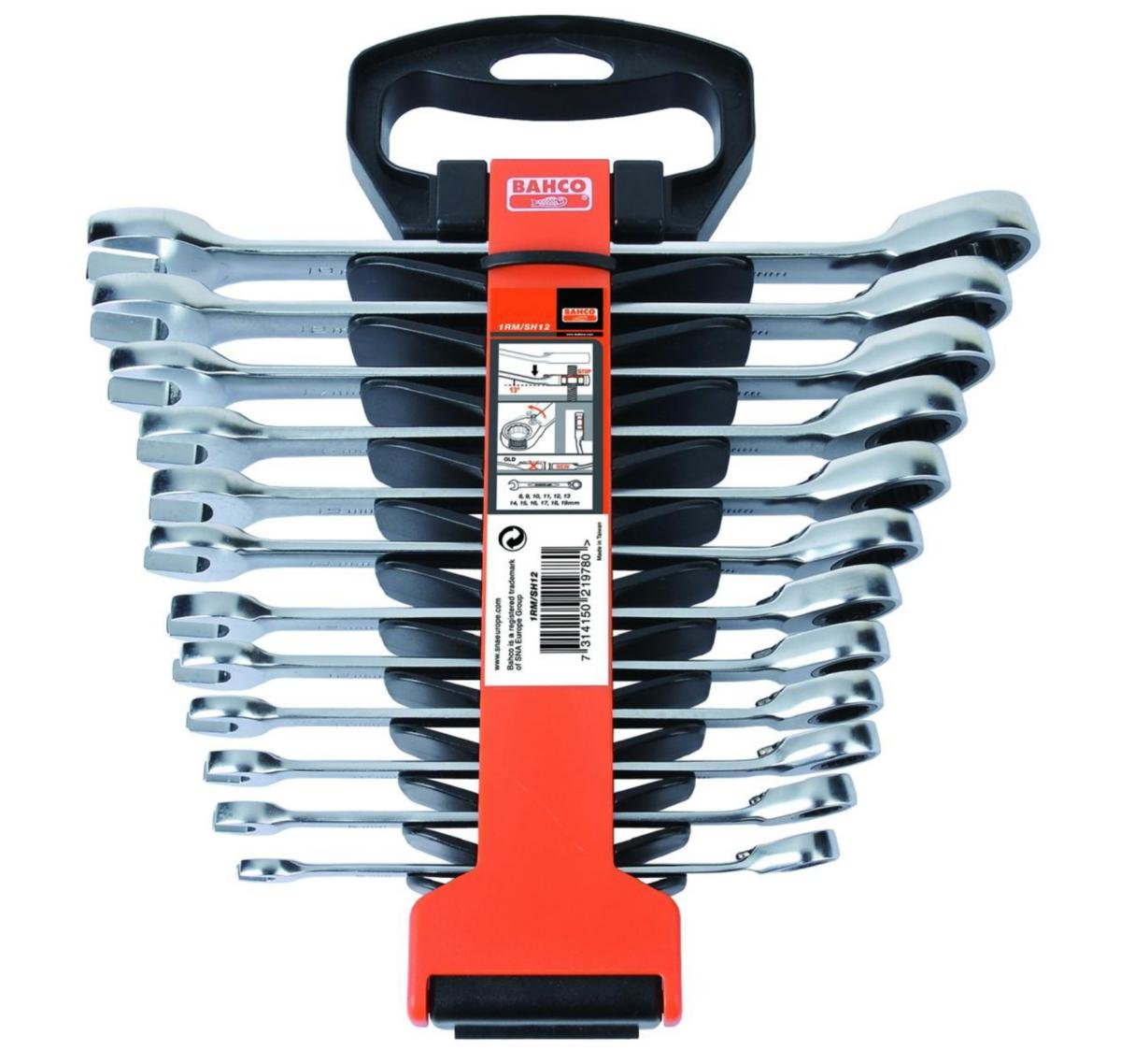 BAHCO 1RM/SH12 Metric Combination Ratcheting Wrench Set-12 Pcs - Image 3