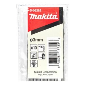 Makita 3mm x 61mm HSS-G Metal Drill Bits 10Pc D-06292